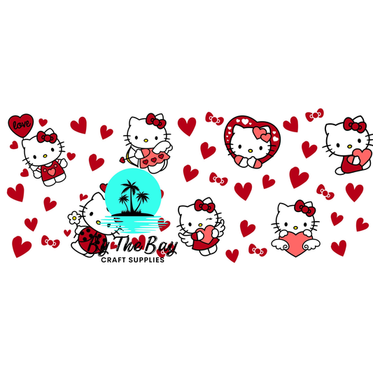 Red kitty small hearts