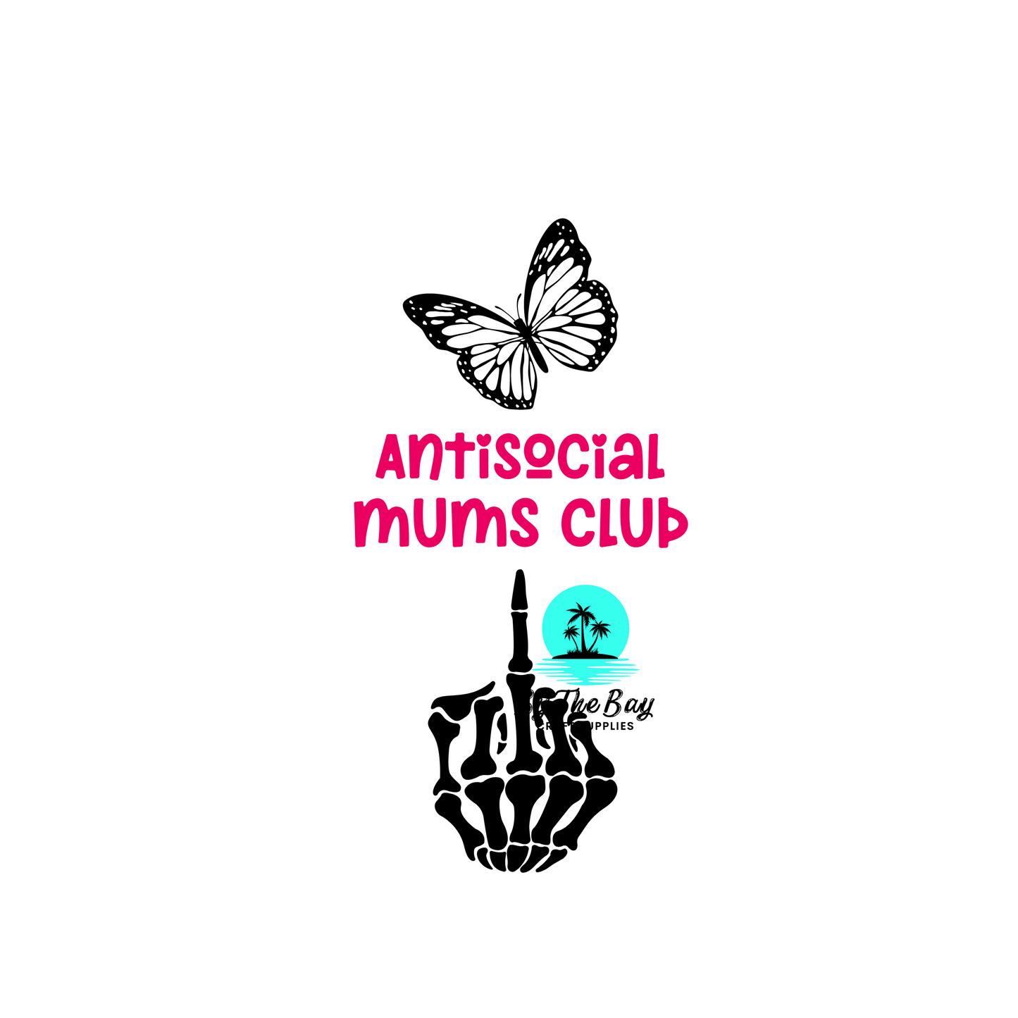 Antisocial mums club - Keyring UV Print