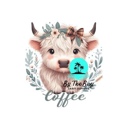Boho Highland Cow Tea/Coffee/Sugar uv decal