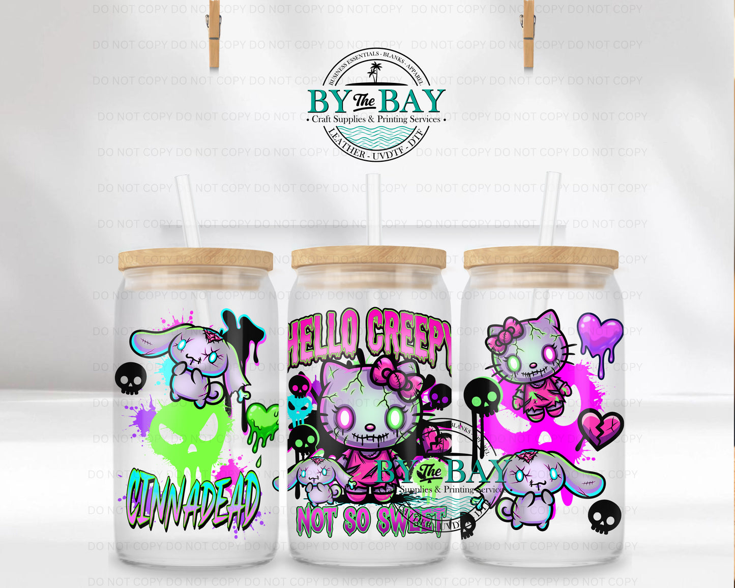 Creepy Kitty 16oz UVDTF Wrap