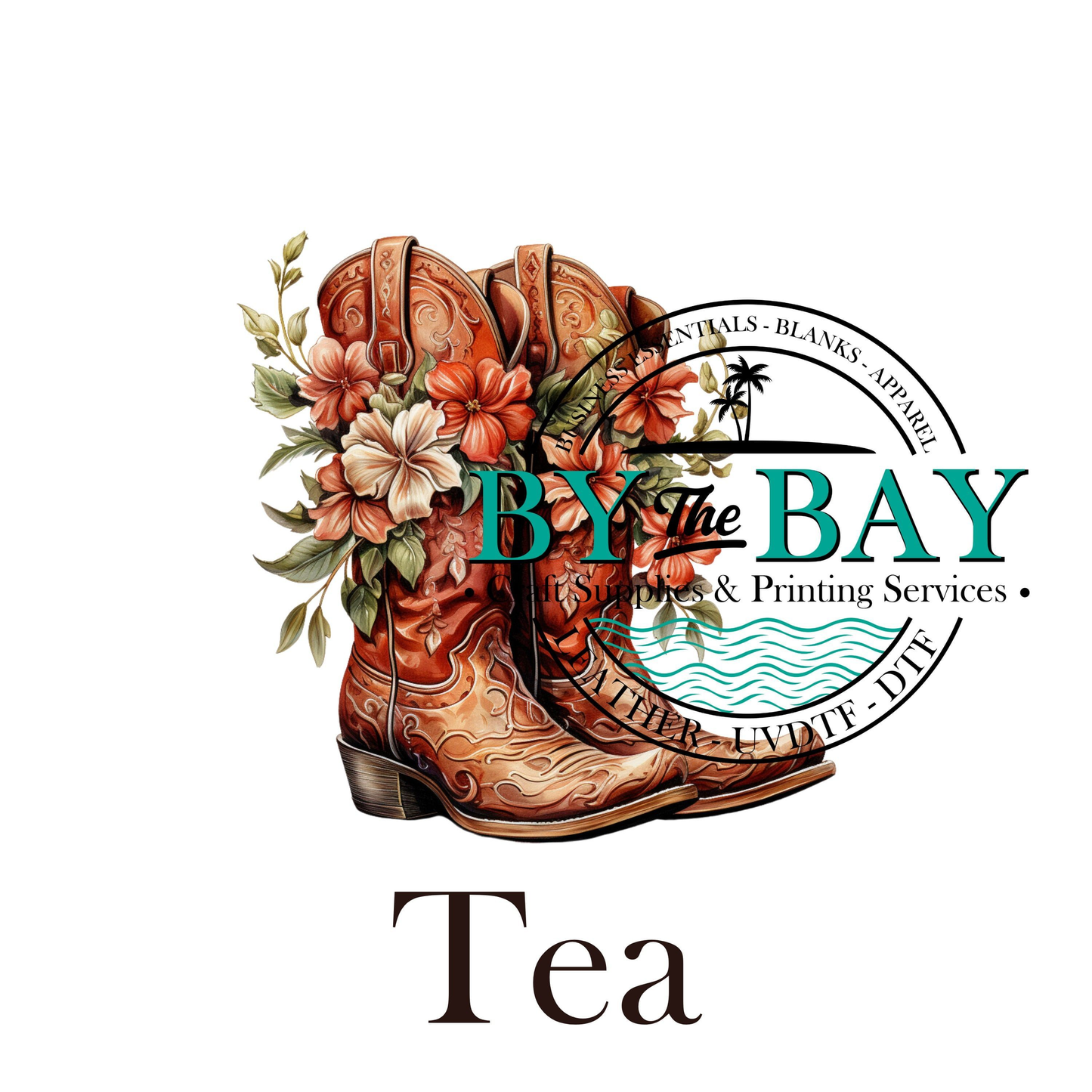 Flower Boots Tea/Coffee/Sugar uv decal