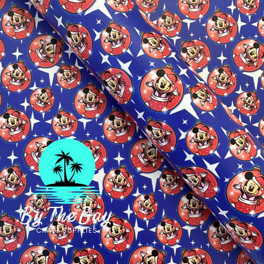 Mouse Red Baubles Faux Leather