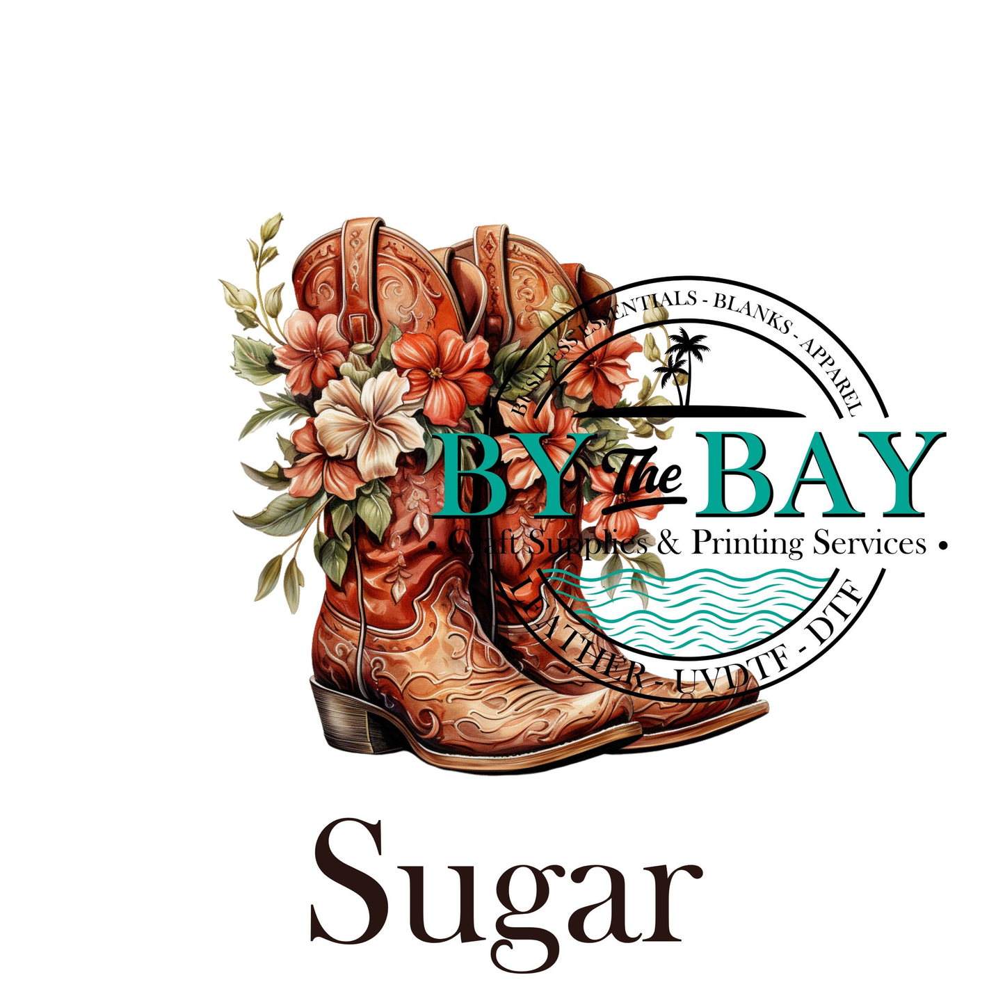 Flower Boots Tea/Coffee/Sugar uv decal