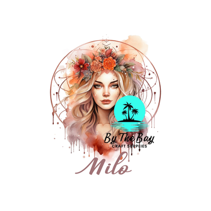 Boho lady floral Tea/Coffee/Sugar uv decal