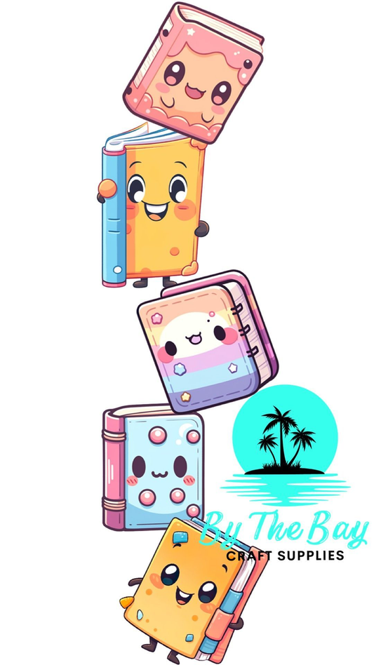 Kawaii books bookmark decal