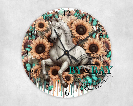 Sunflower Horse Clock