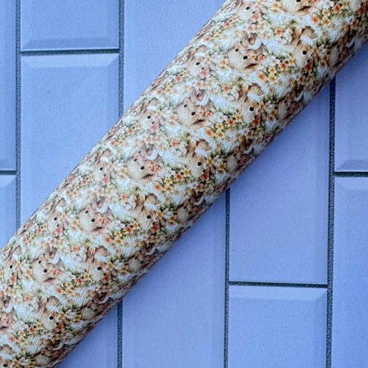 Floral Bunnies - DESTASH FAUX LEATHER ROLL