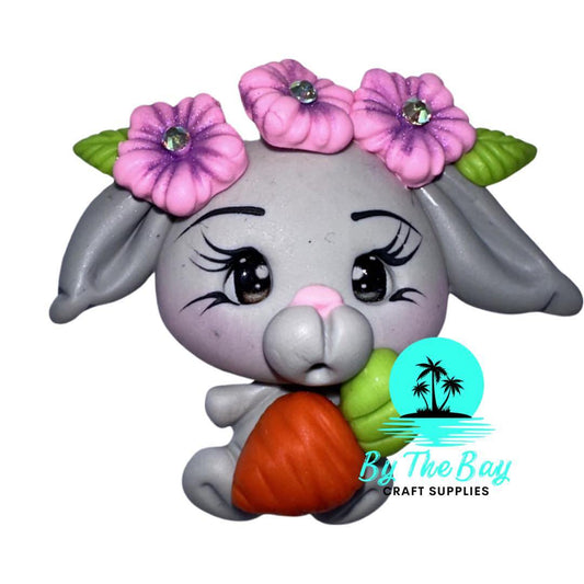 Grey bunny with carrot