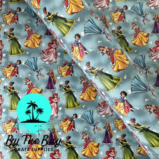 Christmas princesses blues Faux Leather
