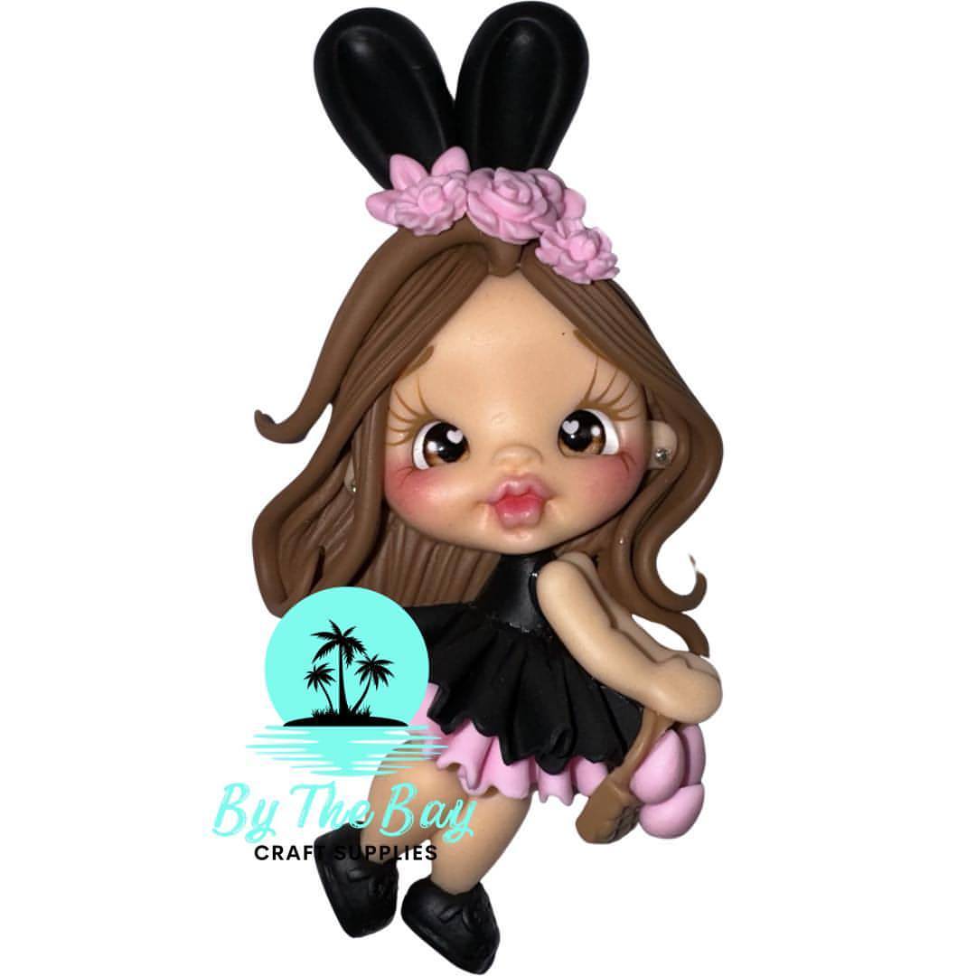 Easter girl black bunny ears