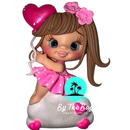Pink dress girl heart girl