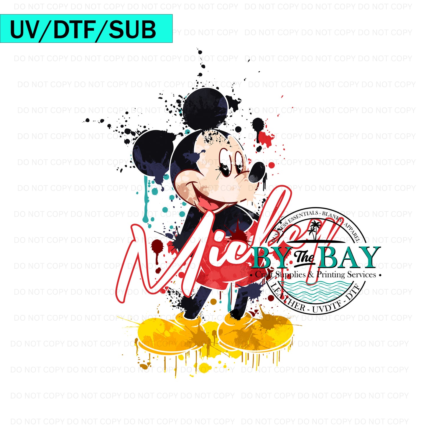 Mr Mouse Splatter UV/DTF/SUB Print