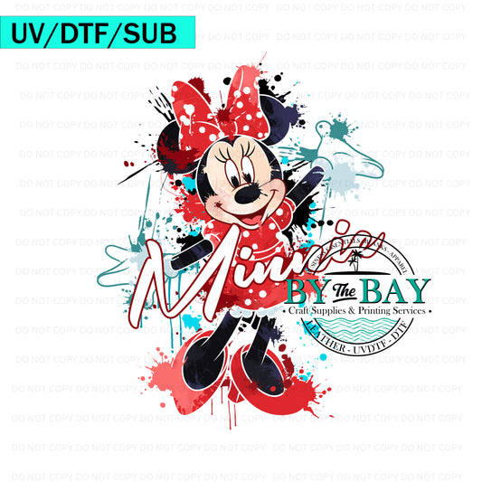 Miss Mouse Splatter UV/DTF/SUB Print