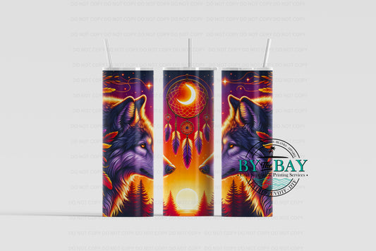Fiery wolves 20oz Sublimation Print