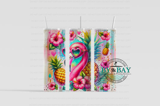 Flamingo Pineapples 20oz Sublimation Print