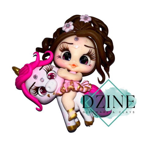 Girl on Pink unicorn