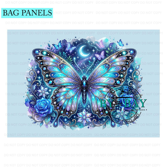 Celestial Blue Butterfly Bag Panel (Various Sizes)