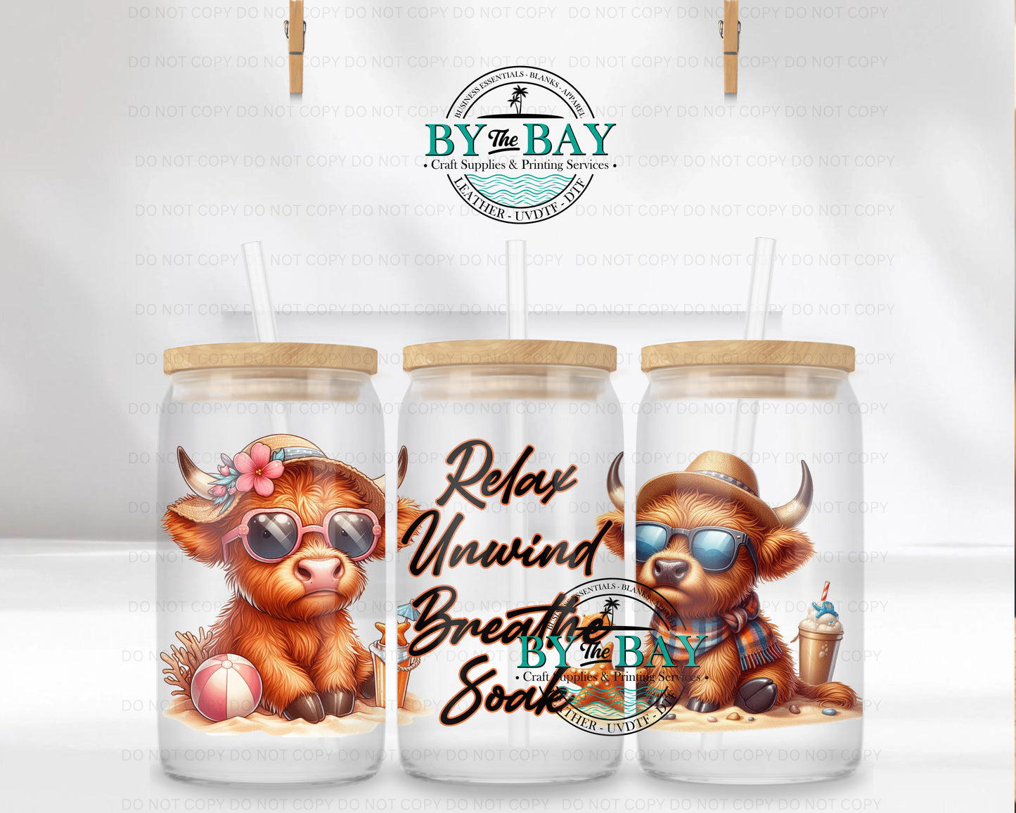 Relax unwind  16oz UVDTF Wrap