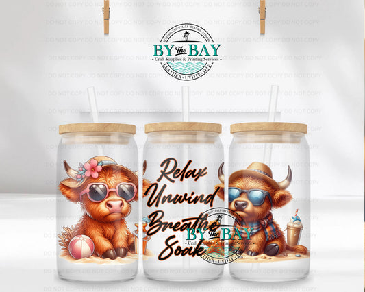 Relax unwind  16oz UVDTF Wrap