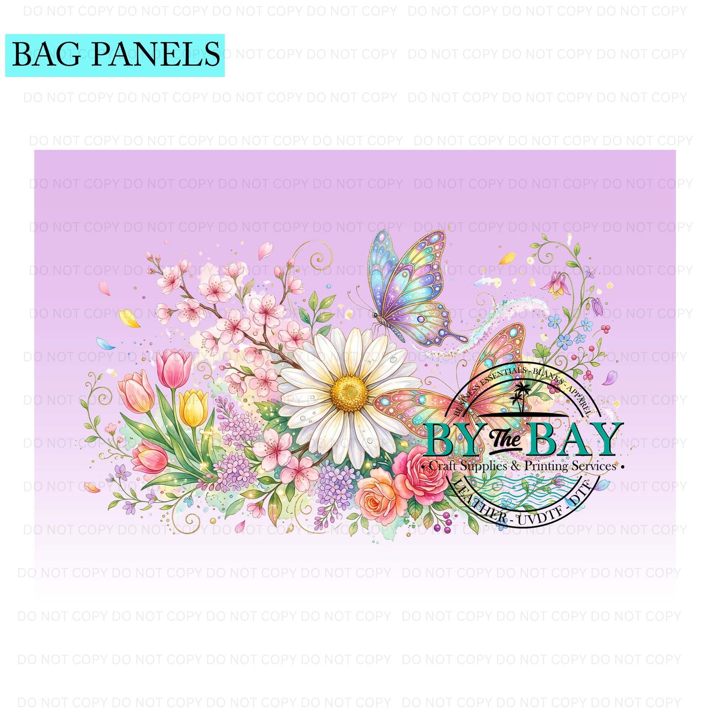 Pastel Butterfly Bag Panel (Various Sizes)