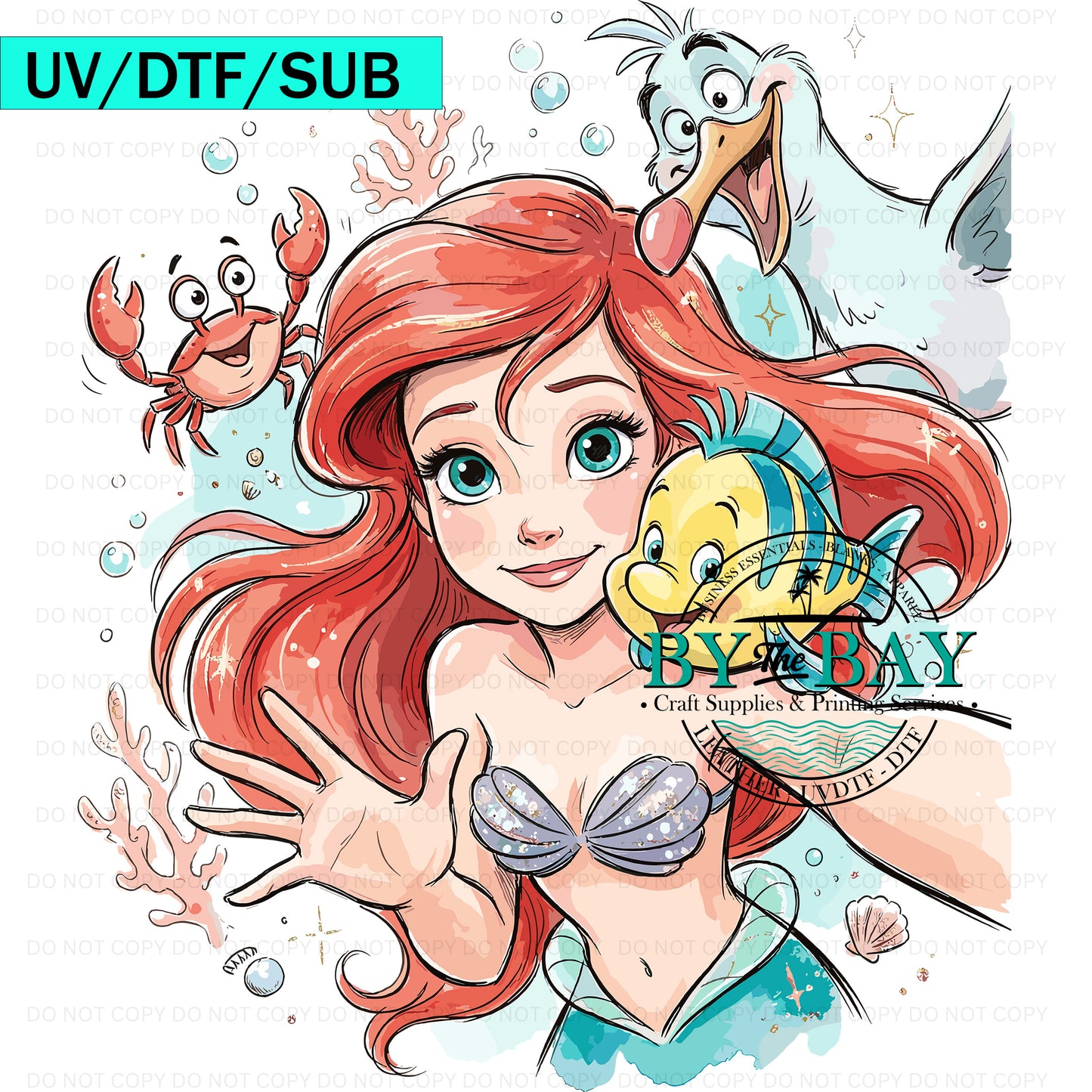 Mermaid Princess 01 UVDTF/DTF/SUB