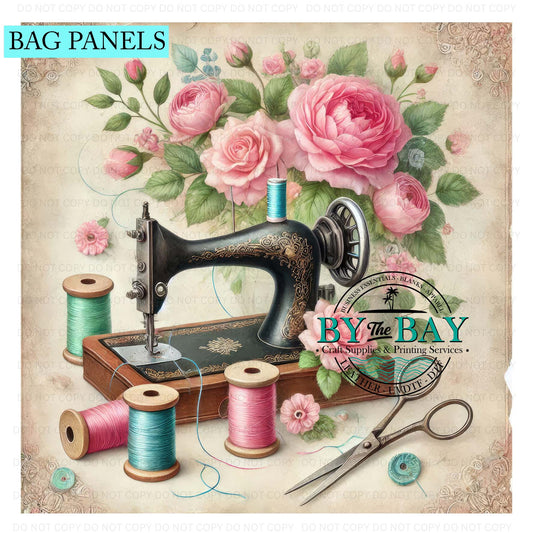 Vintage Sewing Machine 01 Bag Panel