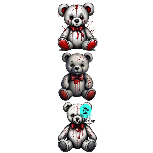 Red gothic bear Bookmark Decal