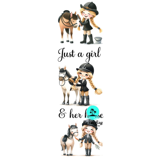 Just a girl and her horse - Blonde Bookmark Decal