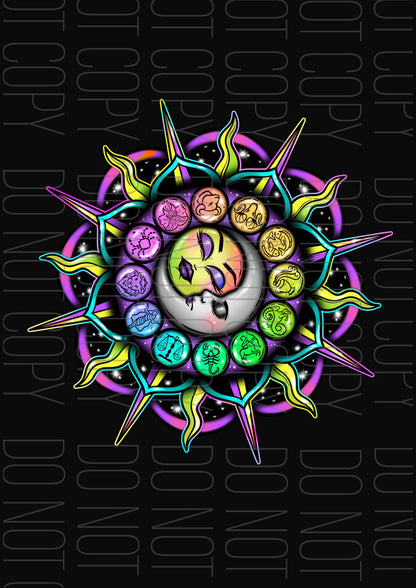 Sun Moon Stars (Various sizes)
