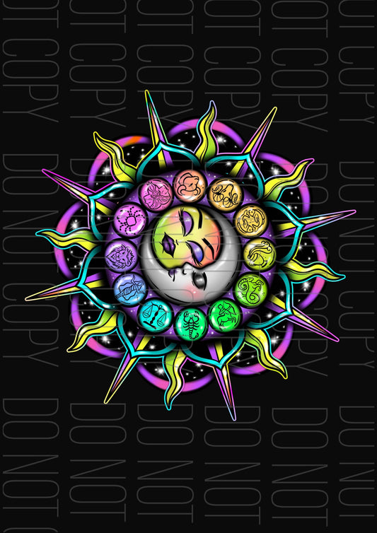 Sun Moon Stars (Various sizes)