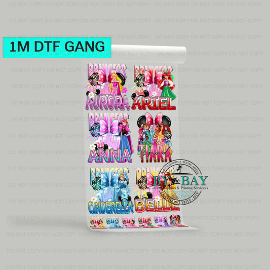 Adults Sized Princess 2 Pre-designed 1m DTF Gang Sheet