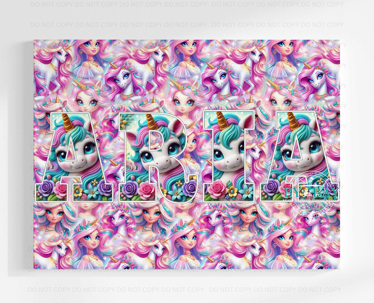 Unicorn Custom NAME photo prints (Various Sizes)