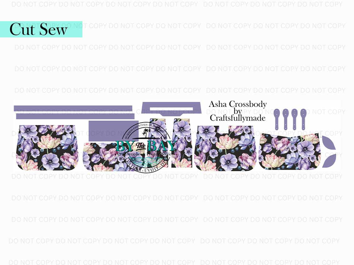 Purple Flowers Asha Crossbody (Cut Sew Panel)