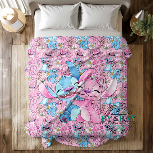 Blue Alien & Angel Pink - Squish Blankets