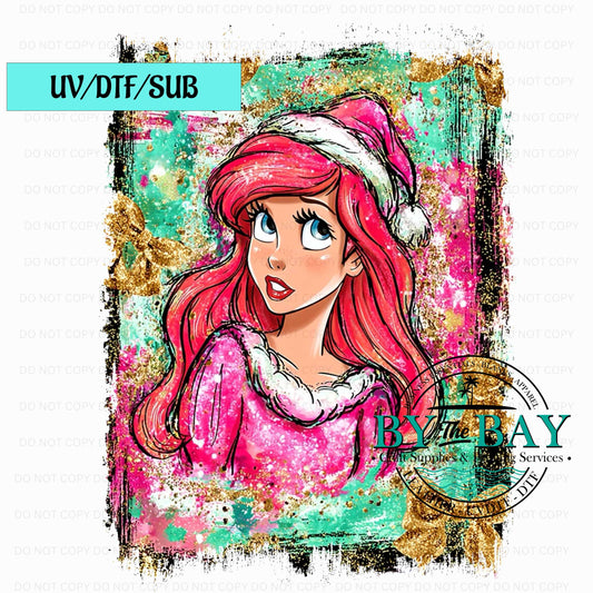 PrincessMermaid Xmas UV/DTF/SUB Print