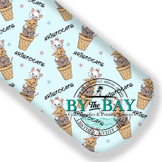 White cat Icecream blue