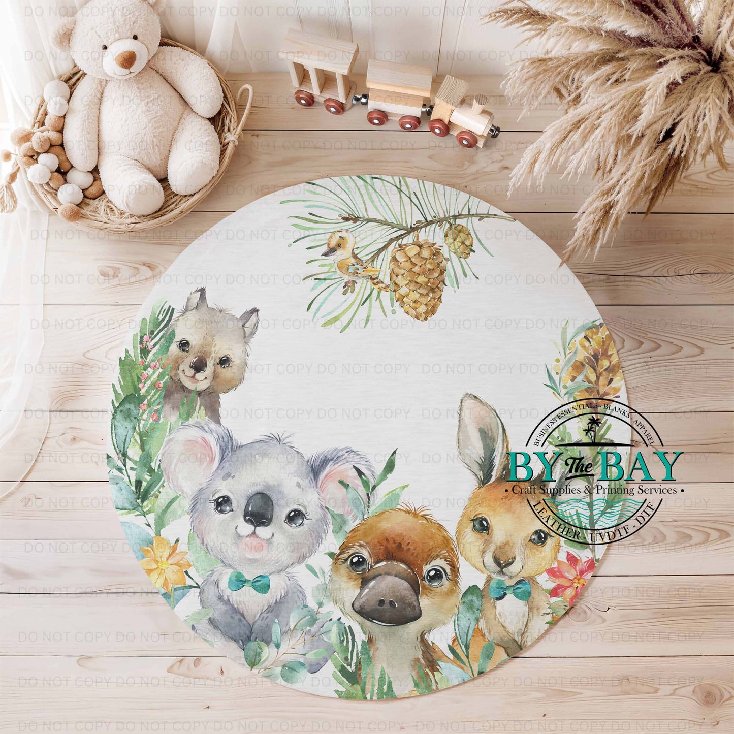 Personalised Watercolour Aussie Animals Playmat (Various Sizes)