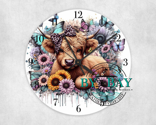 Floral Highland Clock