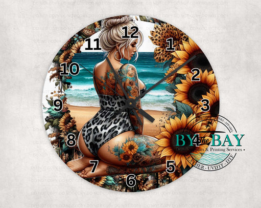 Beach Lady 04 Clock