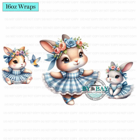 Blue Gingham Bunnies 3