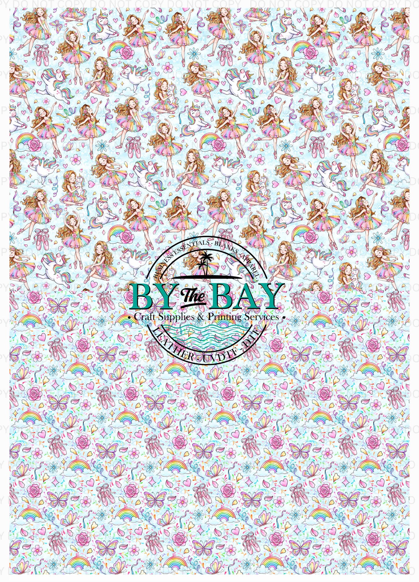 Blue Ballerina Unicorn A4 Split Design Sheet