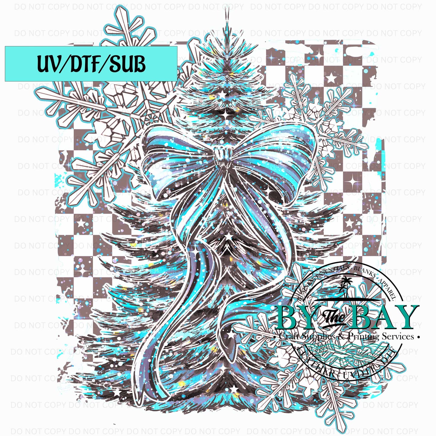 Blue Xmas Tree   UV/DTF/SUB Print