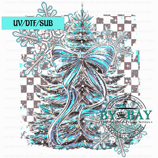Blue Xmas Tree   UV/DTF/SUB Print