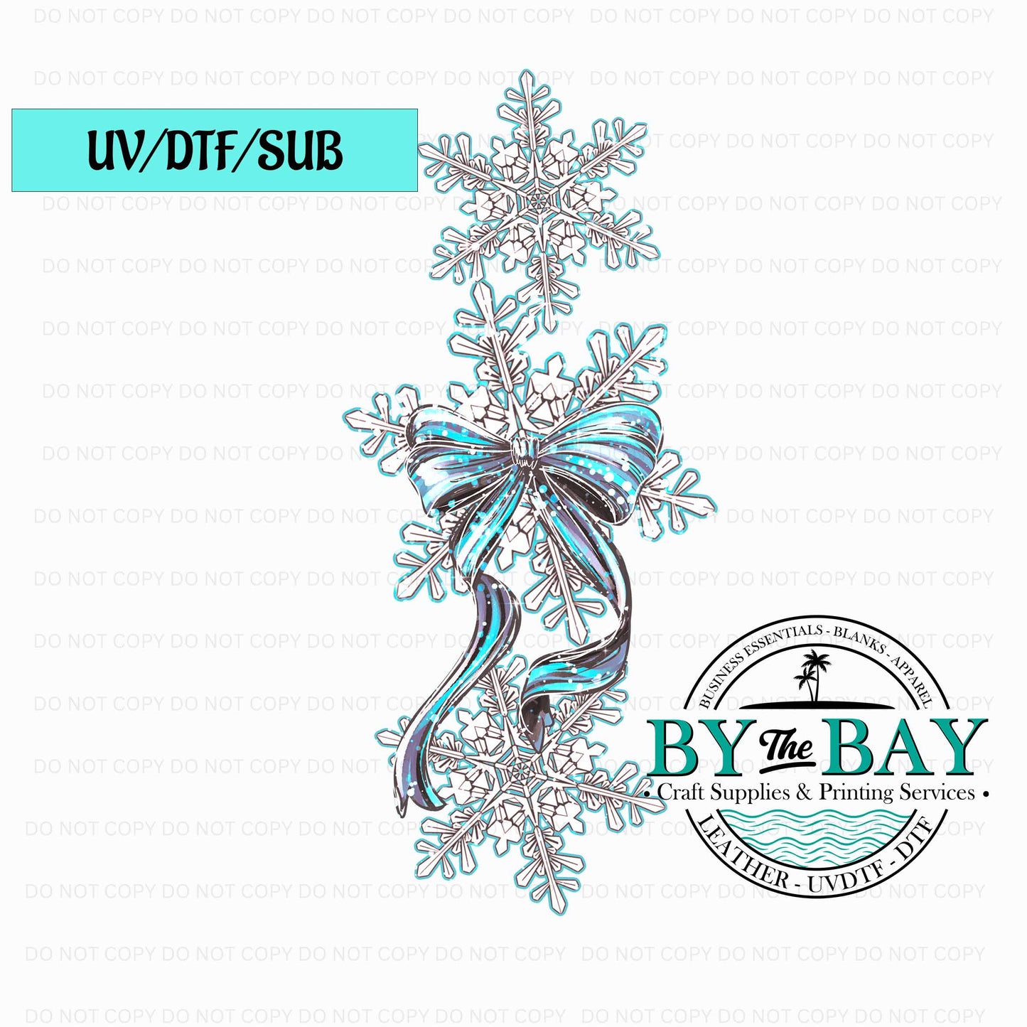 Blue Xmas Tree Sleeve UV/DTF/SUB Print