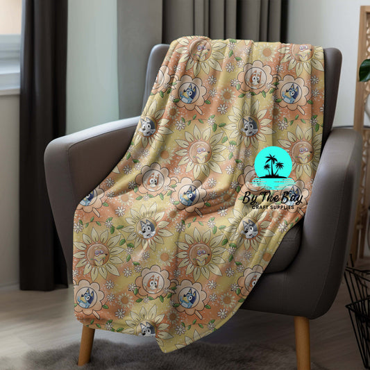 Dog Sunflower Blanket