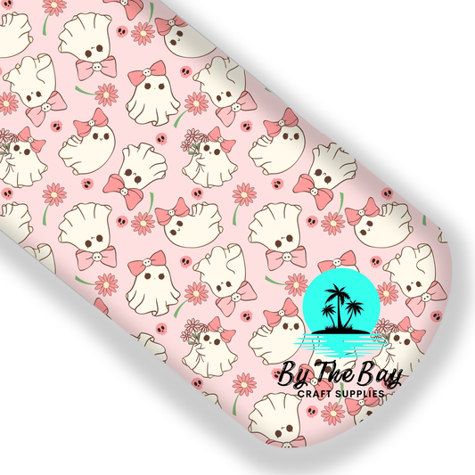 Cute Bow Boos - Pink Faux Leatherette