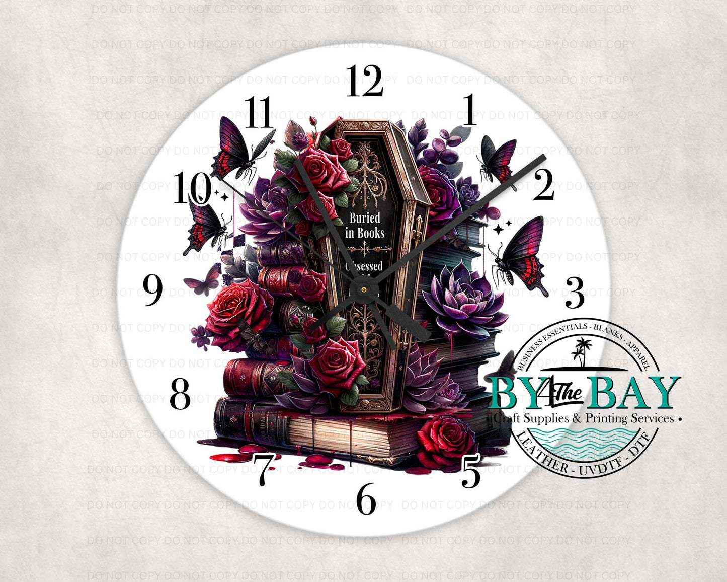 Buried in Books Clock