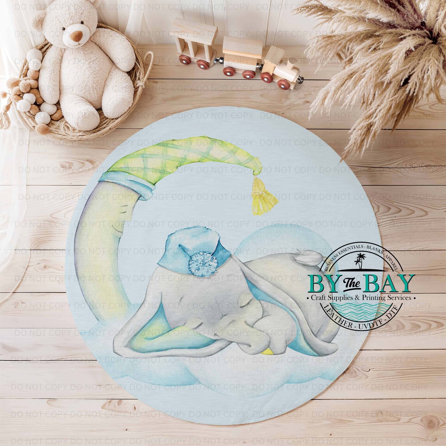 Blue Sleepy Elephant Playmat (Various Sizes)
