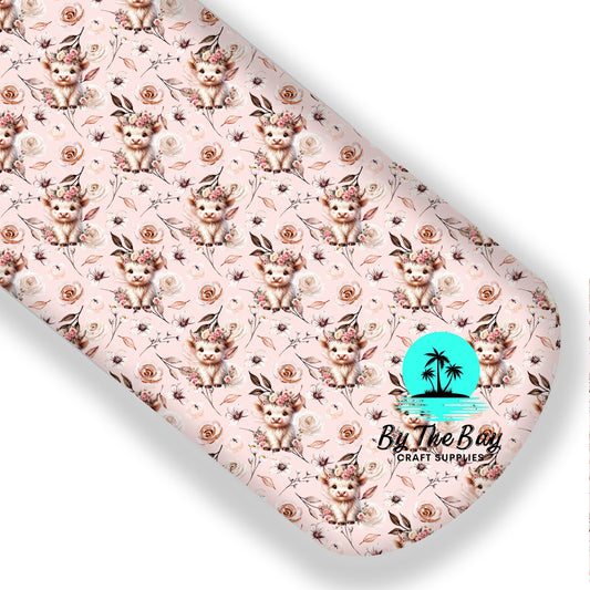 Boho Highland Cow Roses - Light Pink