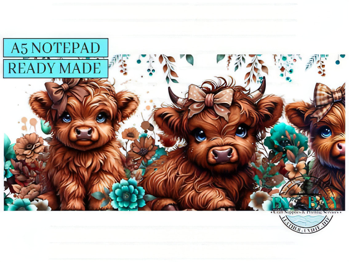 Sunflower Highlands - Ready made notepad Cover (Notepad & Pocket options available)